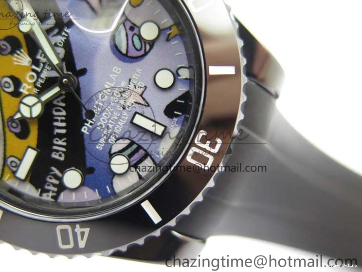 0601 FashionForward Submariner 40mm Black Ceramic 5GF Best Edition Painting Dial on Black Rubber Strap SA 2467